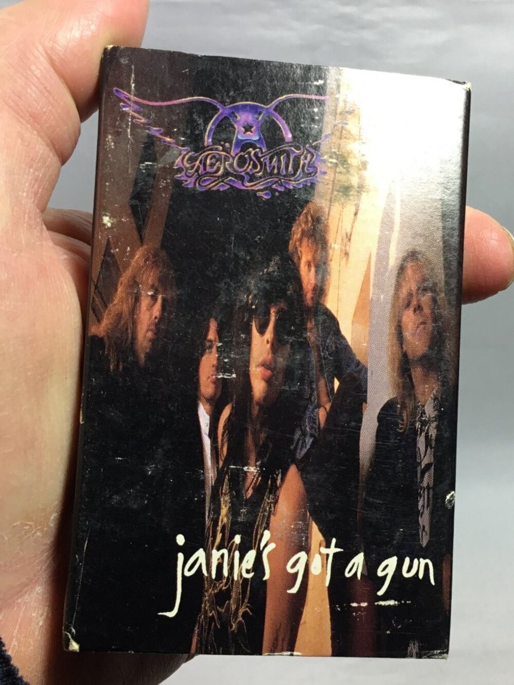 Aerosmith janie's got a gun (cassette single, 1989 Geffen) G-VG+